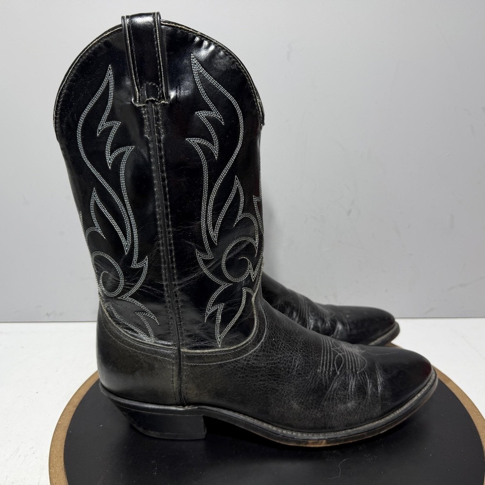 Laredo Boots Mens Size 11 D Black Leather Western Cowboy Pointed Toe 2580 USA